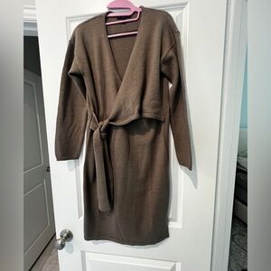 Banana sweater wrap dress